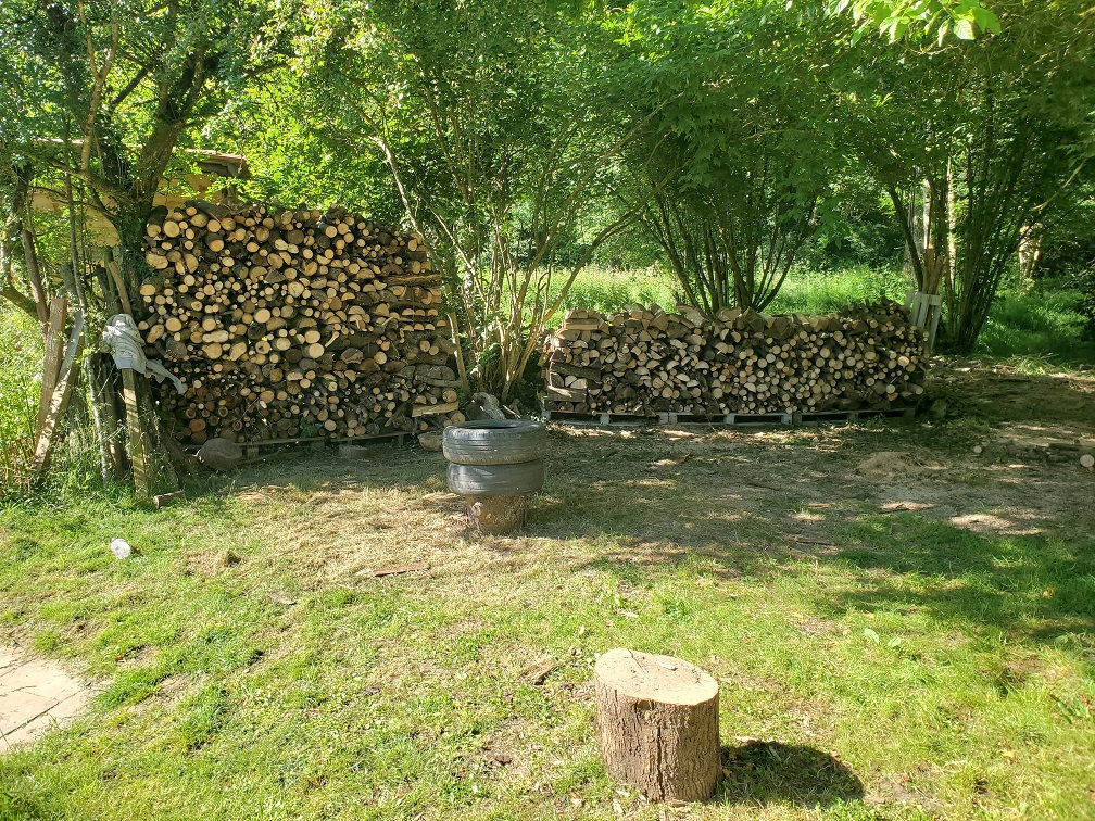 Résultat : 2 tas de bois très prometteurs pour ce chantier participatif bois