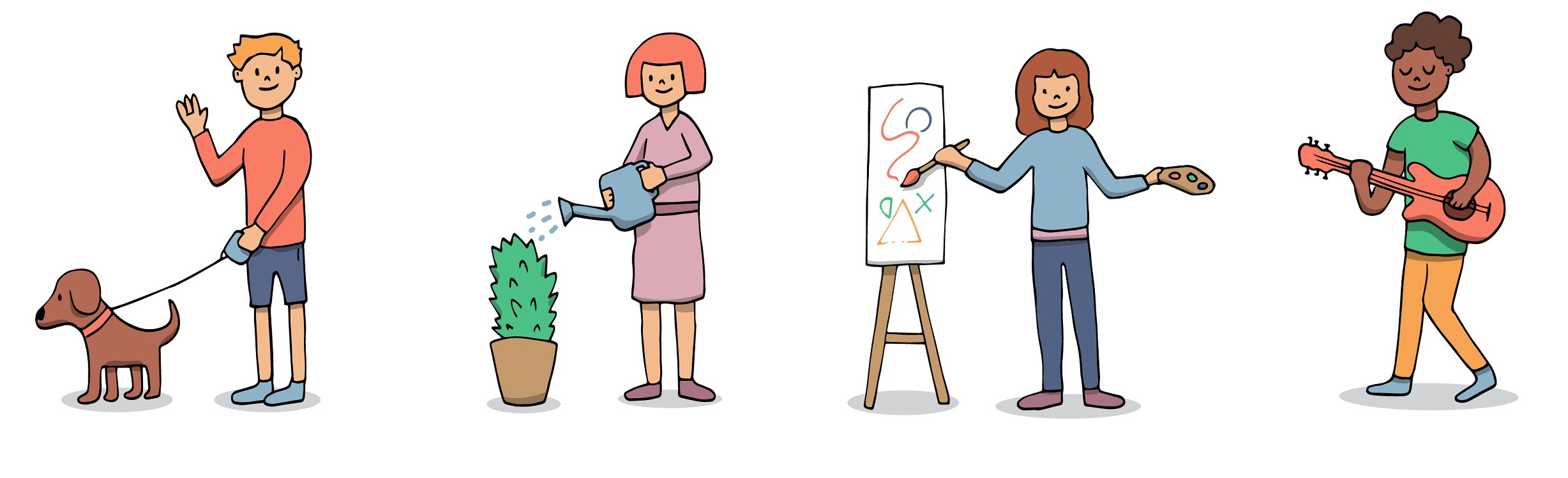 Personnages faisant des activités différentes